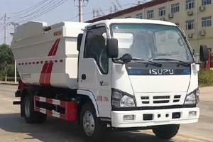Isuzu 4X2 rear hanging bucket garbage truck