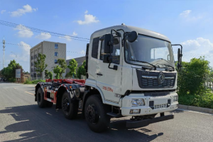 Dongfeng Tianjin 6X2 hook arm garbage truck with 15-18m³ hook arm garbage bin